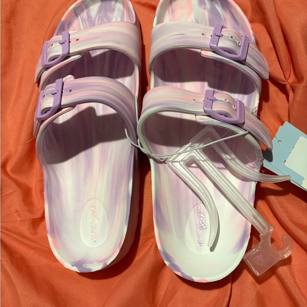 Target Purple and Pink Sandals with Buckles